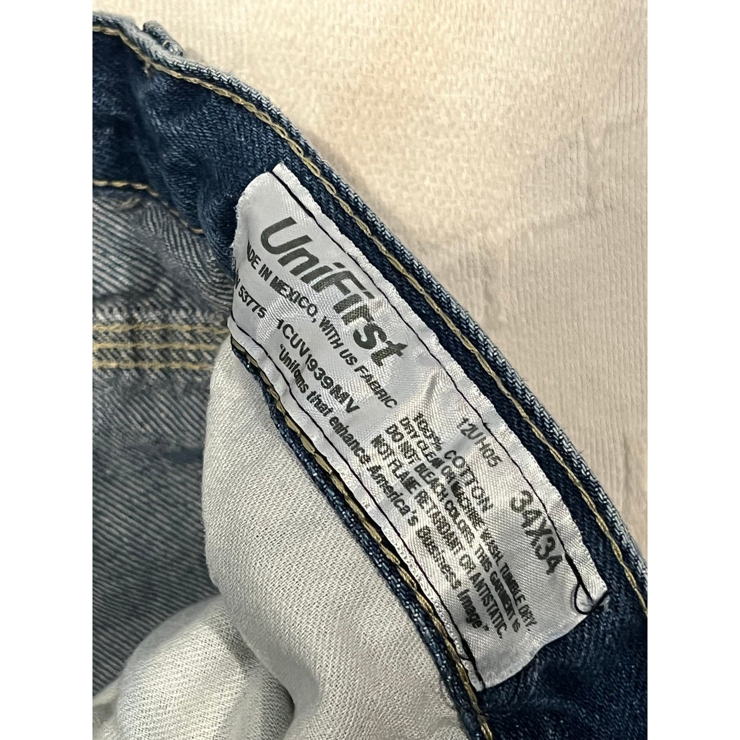 Unifirst Straight Tapered Work Jeans Mens 34x34