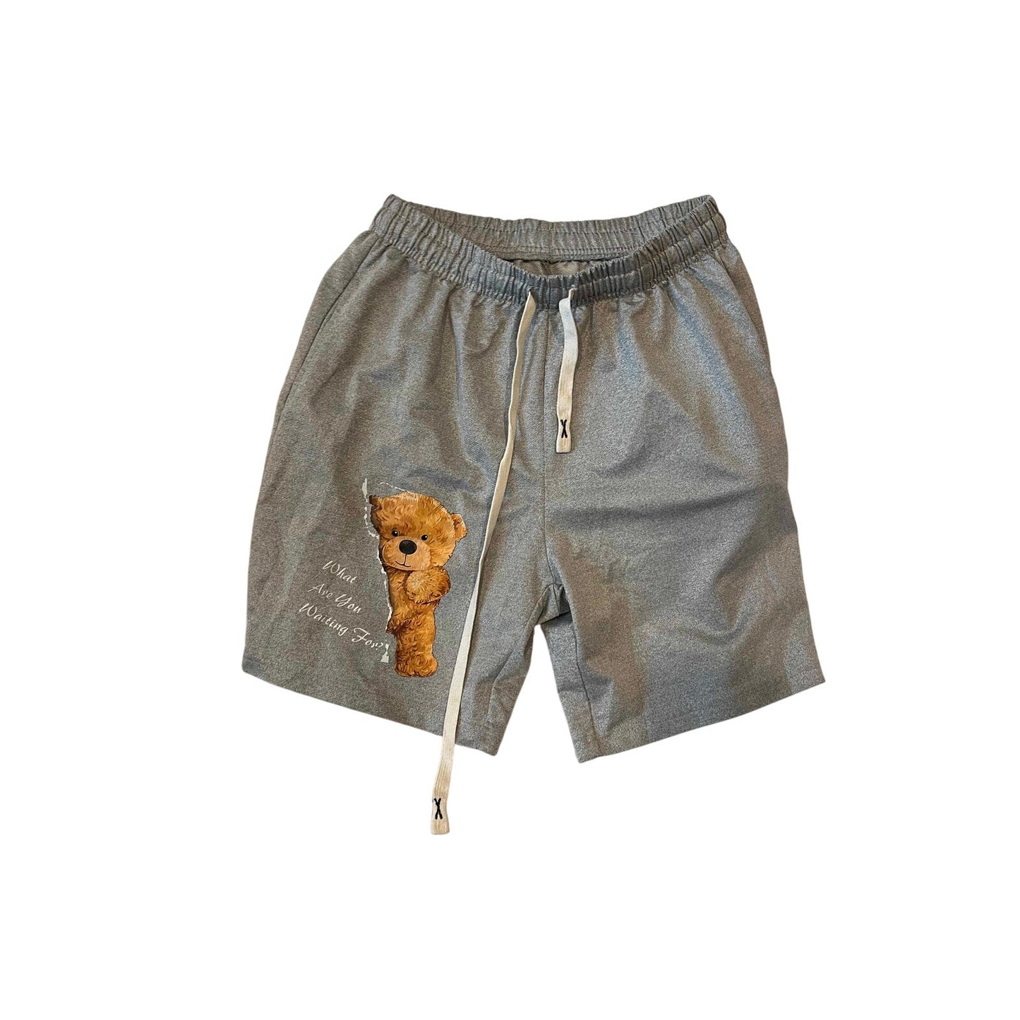 Teddy Bear What Are You Waiting For Gray Sleepshorts Mens M