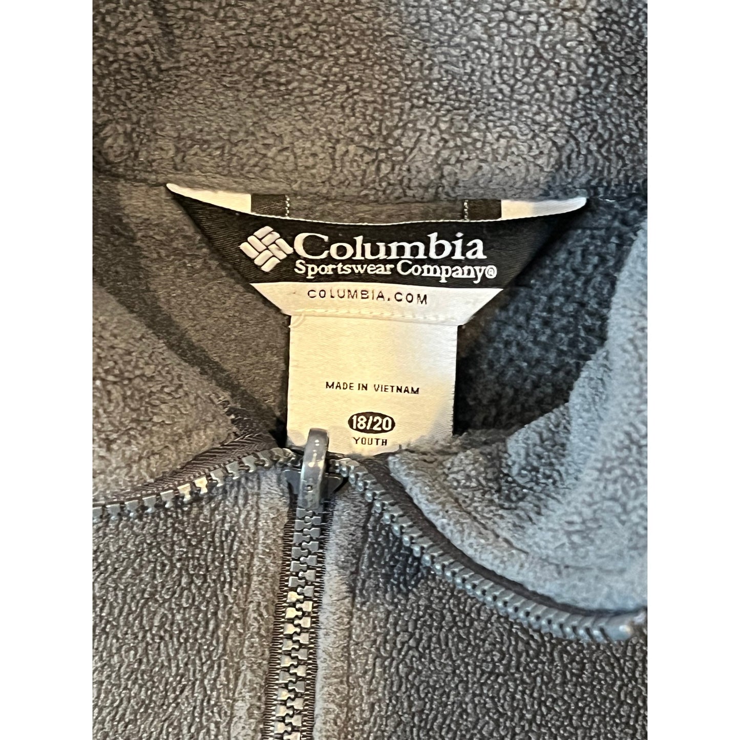 Columbia ZIp Up Charcoal Gray Fleece Youth (18-20)