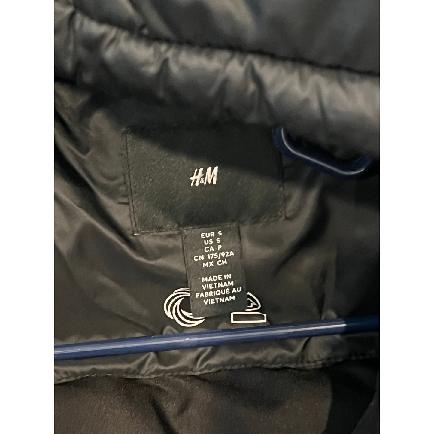 H&M Blouson rembourré hydrofuge noir Homme Taille S
