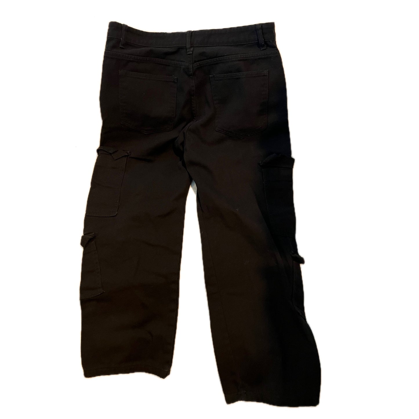 Pantalon Cargo/Jean en Denim Noir Sans Étiquette Homme 34x28
