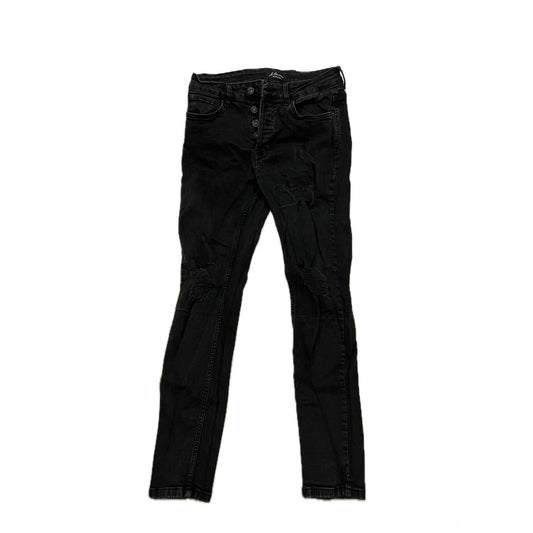 Nimes Vaqueros Slim Negros con Bragueta de Botones para Hombre 30x30