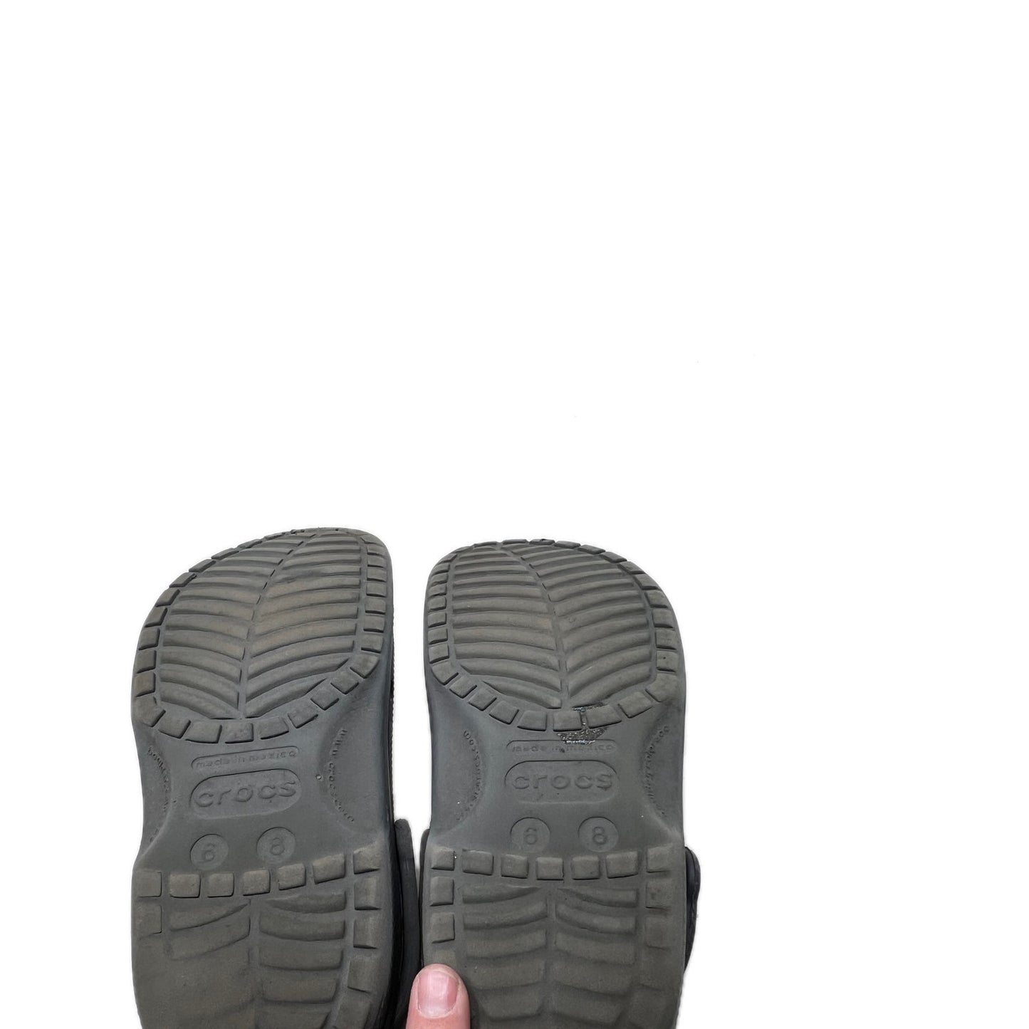 Crocs Charcoal Gray Slides Clogs Men's 6 Womans 8