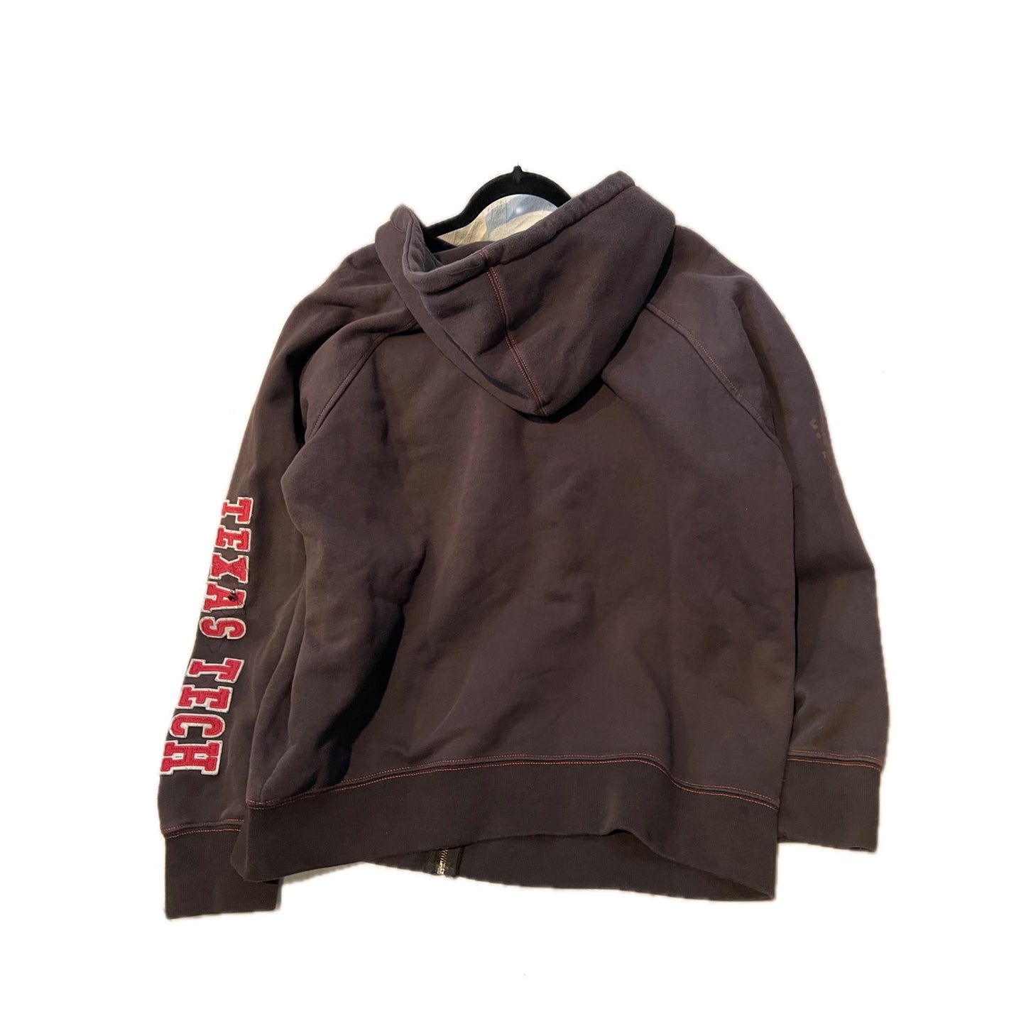 Sudadera con capucha pesada con cremallera completa Colosseum Texas Tech marrón para hombre, talla grande