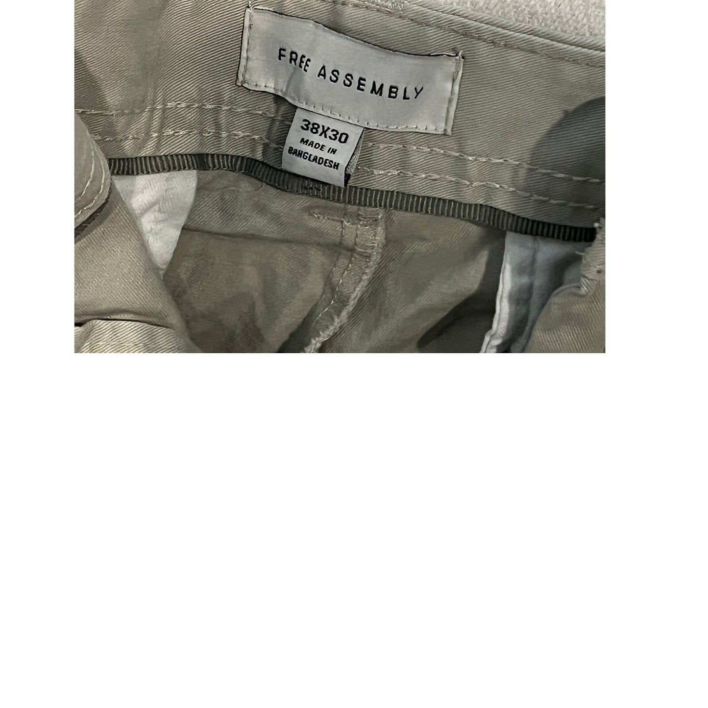 Free Assembly Light Khaki Tan Chinos Mens 38x30