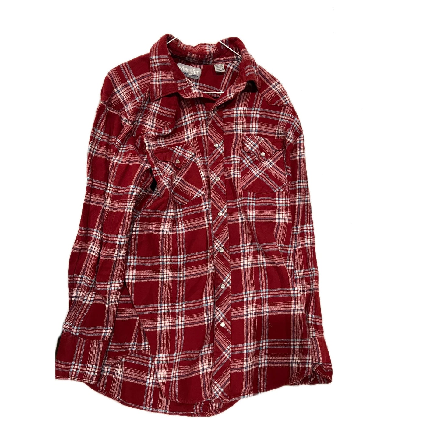Camisa de franela a cuadros roja Wrangler para hombre XLT