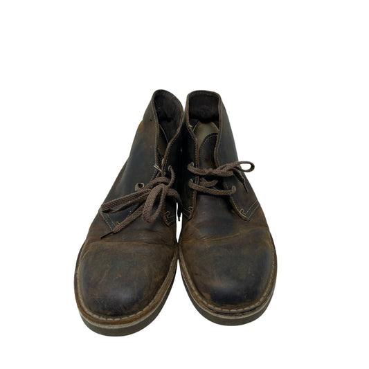 Clarks Bushacre 2 Beeswax brown leather chukka boots. Mens 9.5