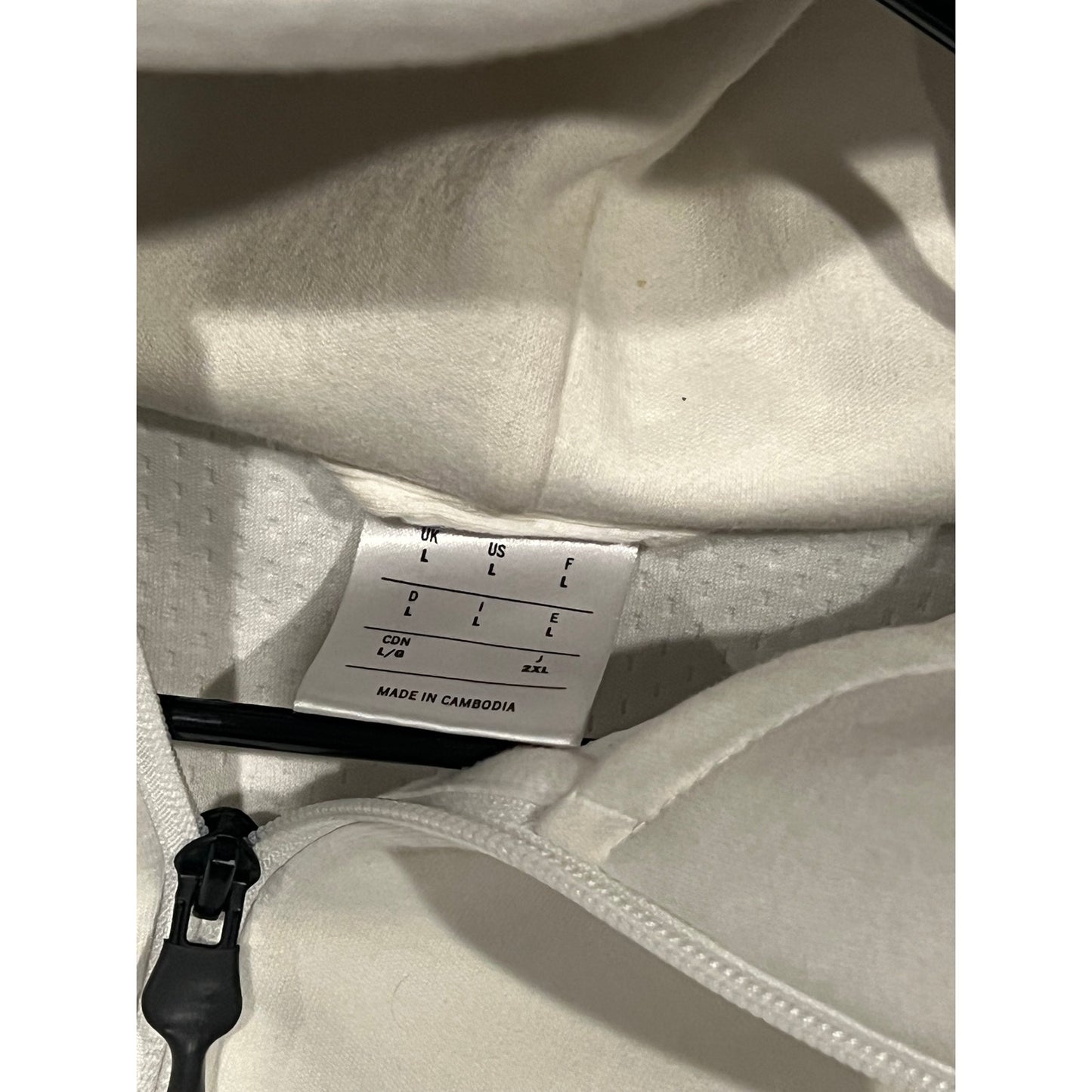 Adidas Zip Up Hoodie White Mens Large