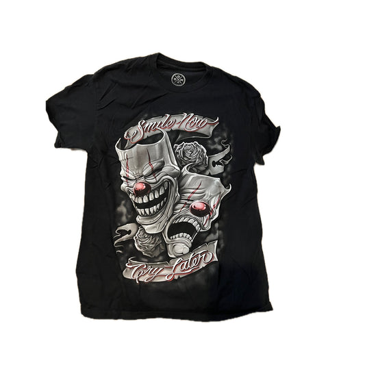 DOM Smile Now Cry Later Skull T-Shirt Mens M