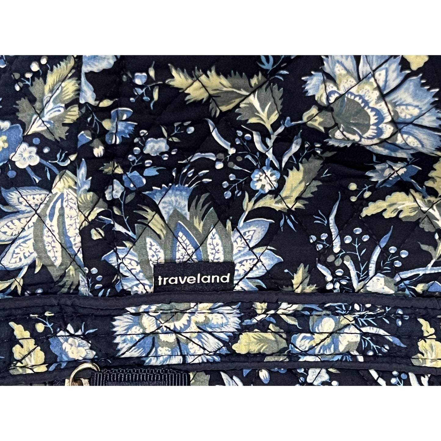 Traveland Blue Flower Print Quilted Duffel/Tote Bag 22x18x8