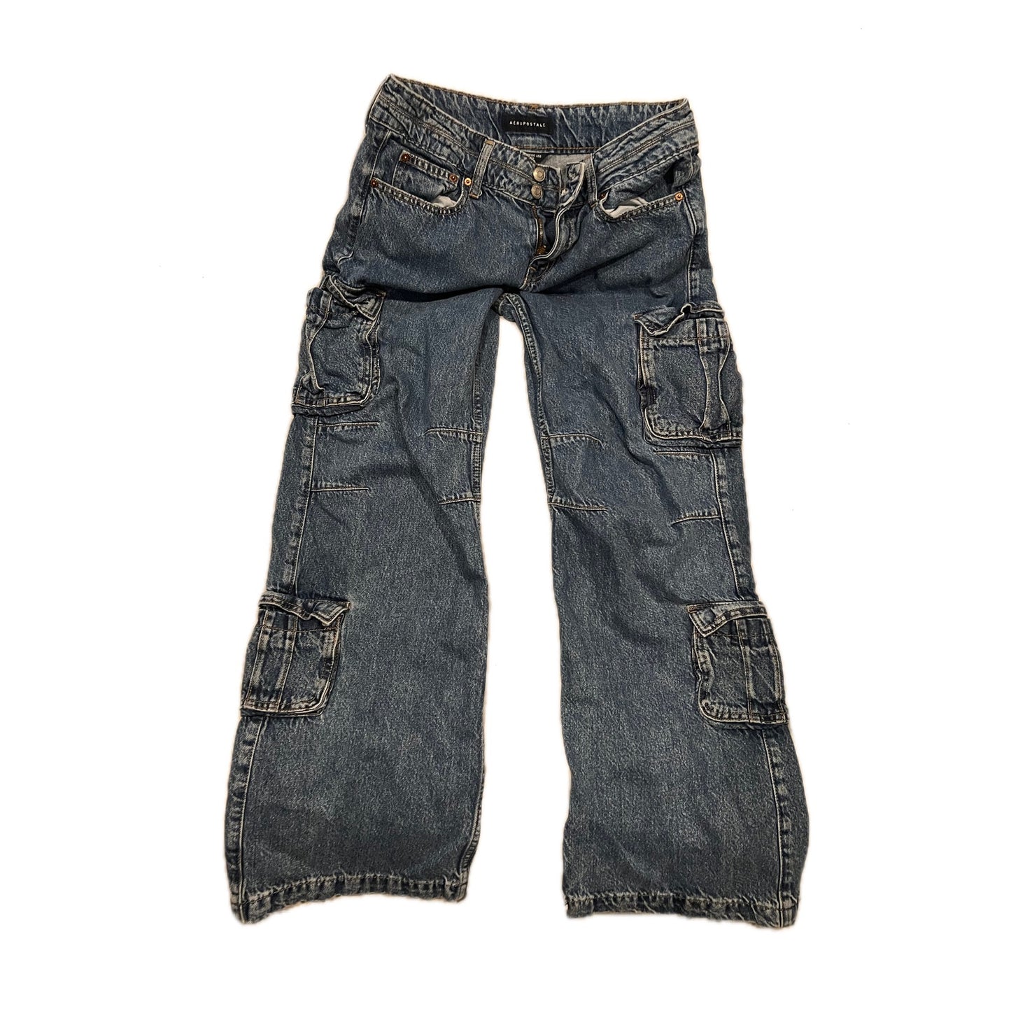 Aeropostale Baggy Wide Leg Cargo Jeans Womans Sz 4R