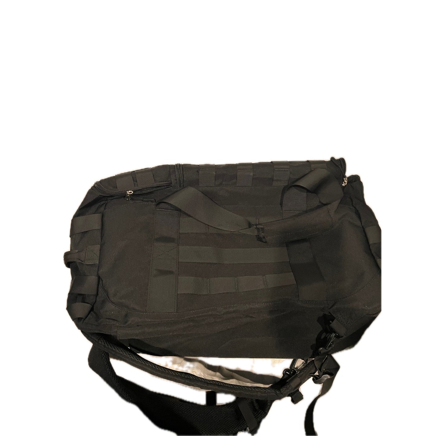 XL Tactical Canvas Black Backpack Duffel 22"x12"x10"