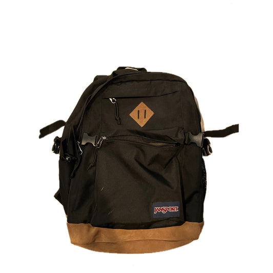 JanSport Suede Campus Brown Black Backpack