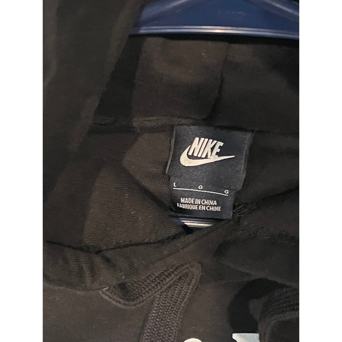 Nike Black Red Logo Pullover Hoodie Mens Large
