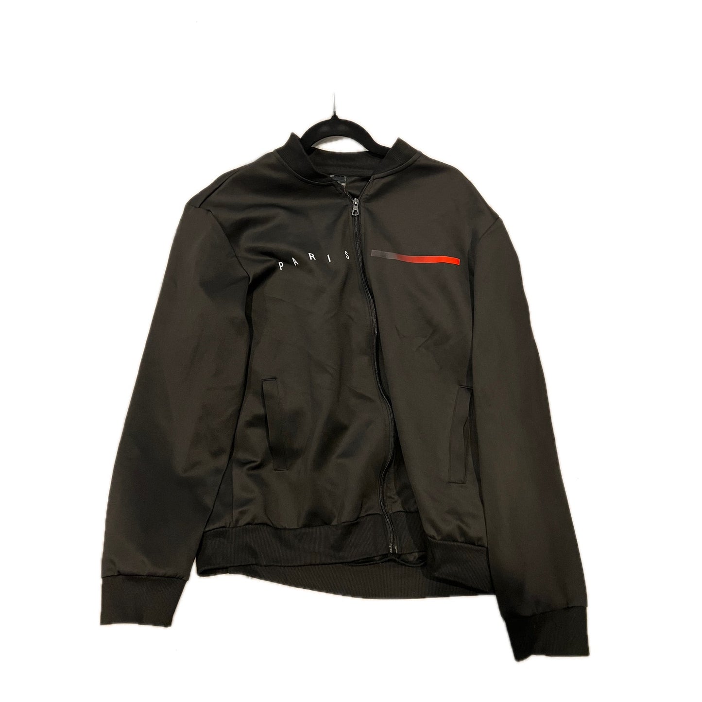 Sudadera de hombre con cremallera negra Paris Talla XL