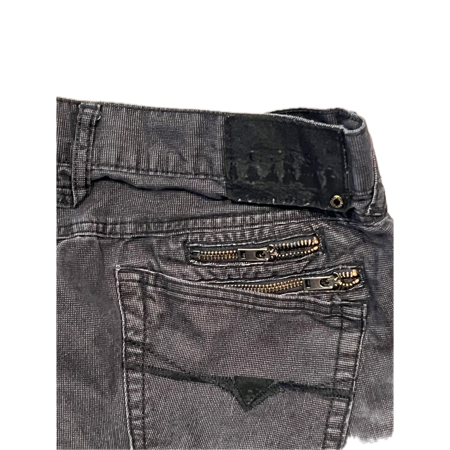 Guess Straight Fit Black Zipper Pocket Jeans Mens 34x30