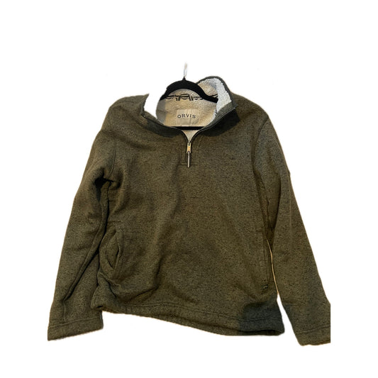 Orvis Insulated qtr Zip Charcoal Gray Fleece Mens Large