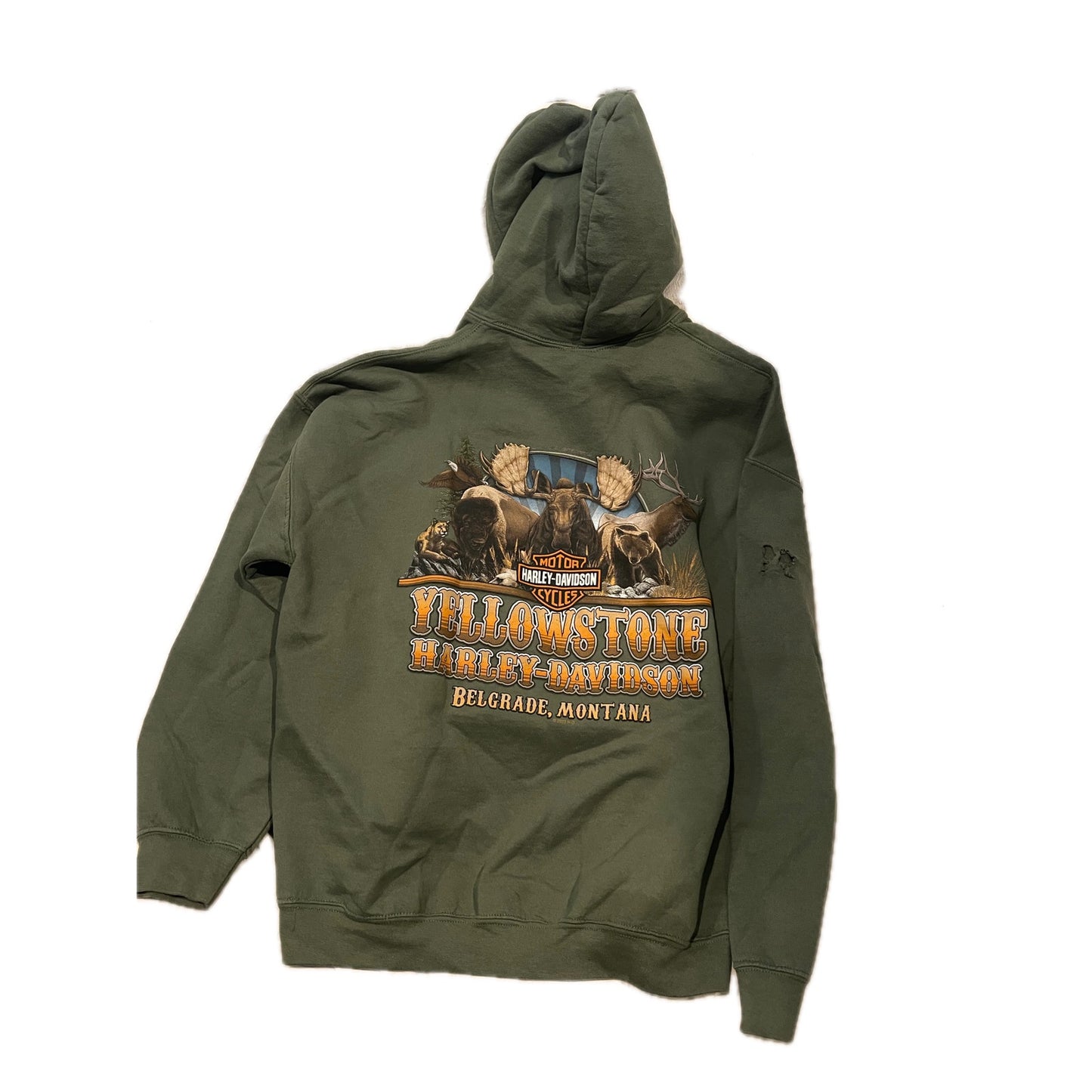 Yellowstone Belgrade Montana Harley Davidson Hoodie Mens XL