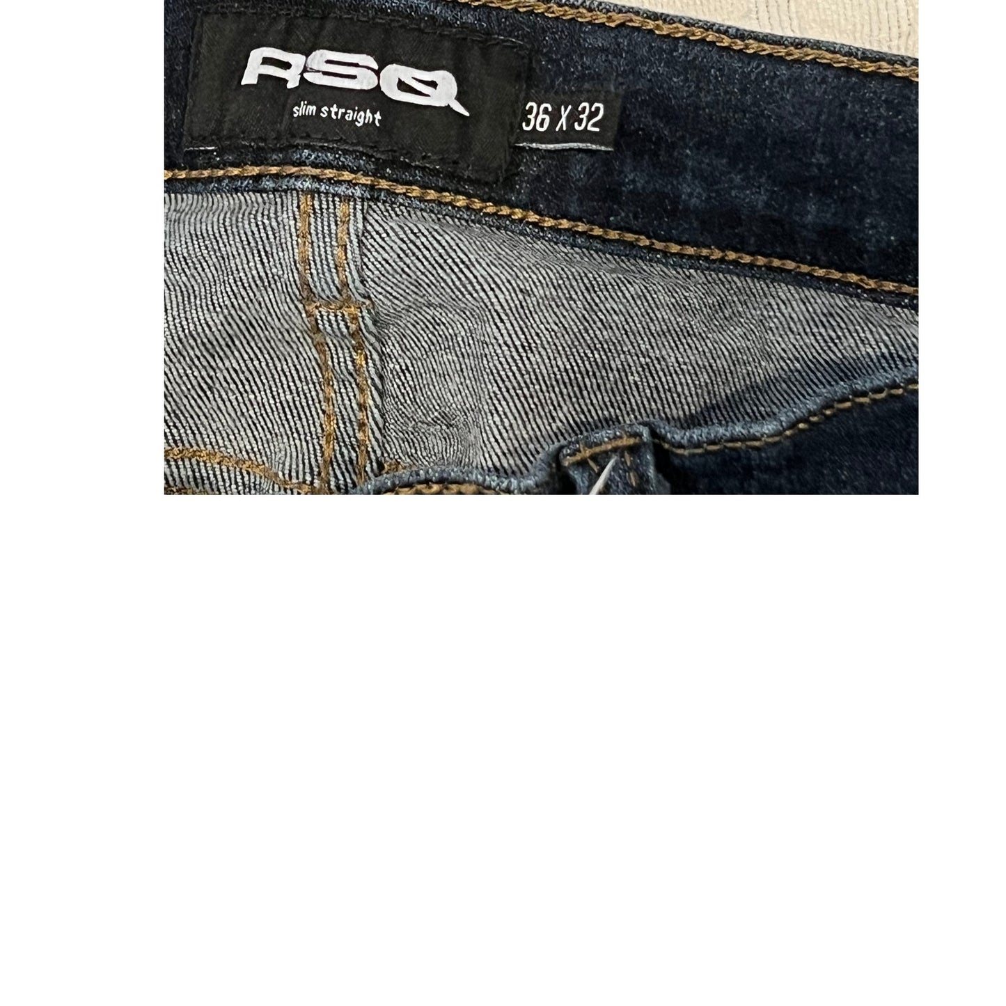 RSQ Slim Straight Blue Jeans Mens 36x32
