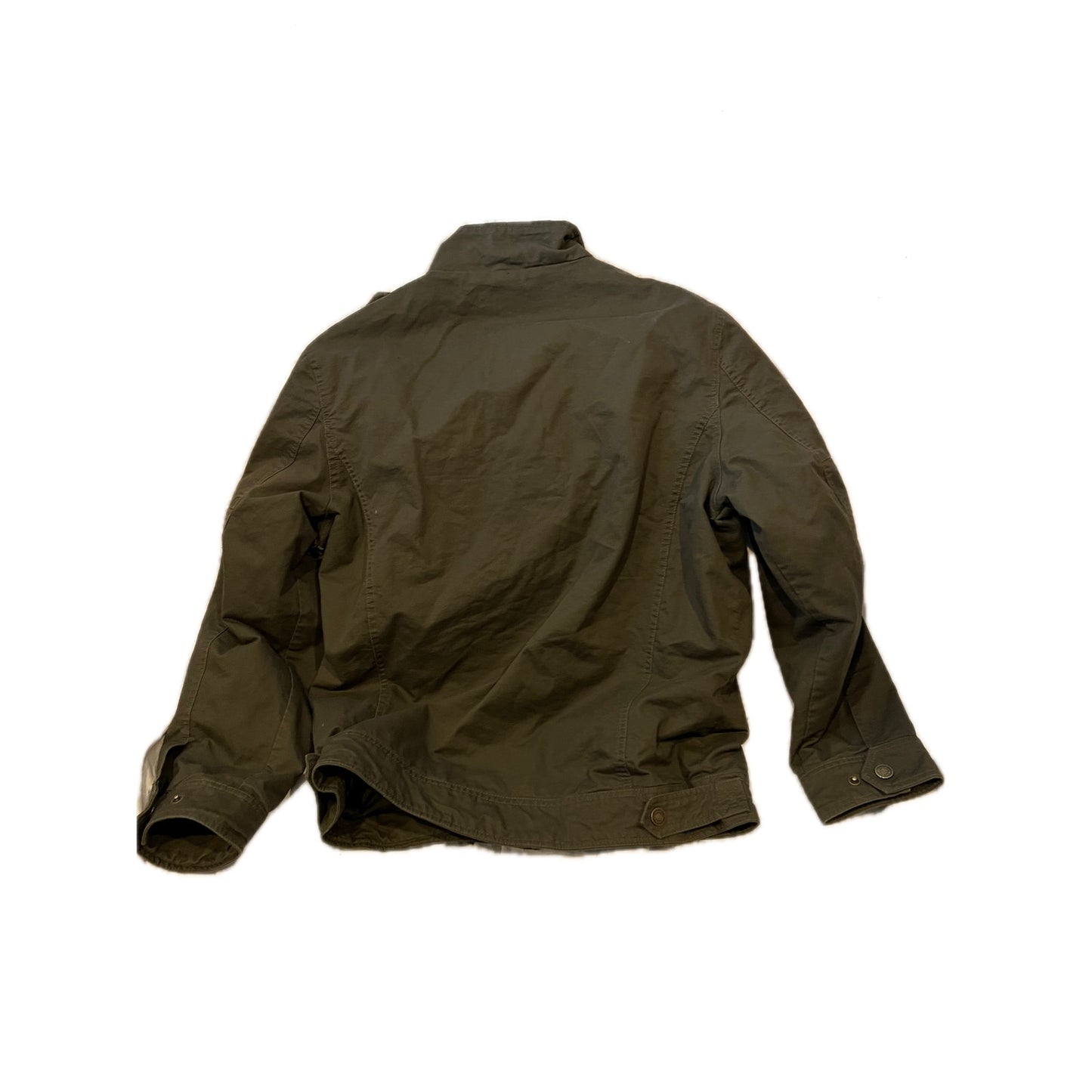 Wenven Denim Chaqueta regular de mezclilla verde militar para hombre, talla L