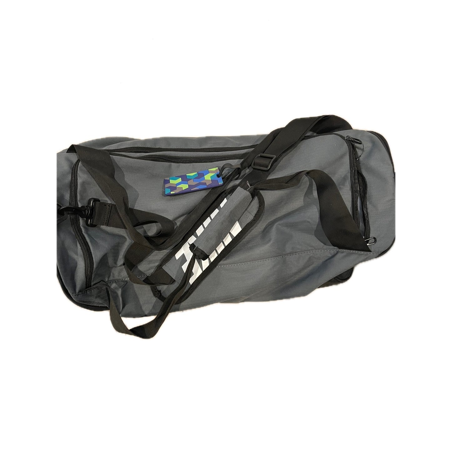 Nike Brasilia 9.5 Gray Black Medium 60L Duffel Gym Bag