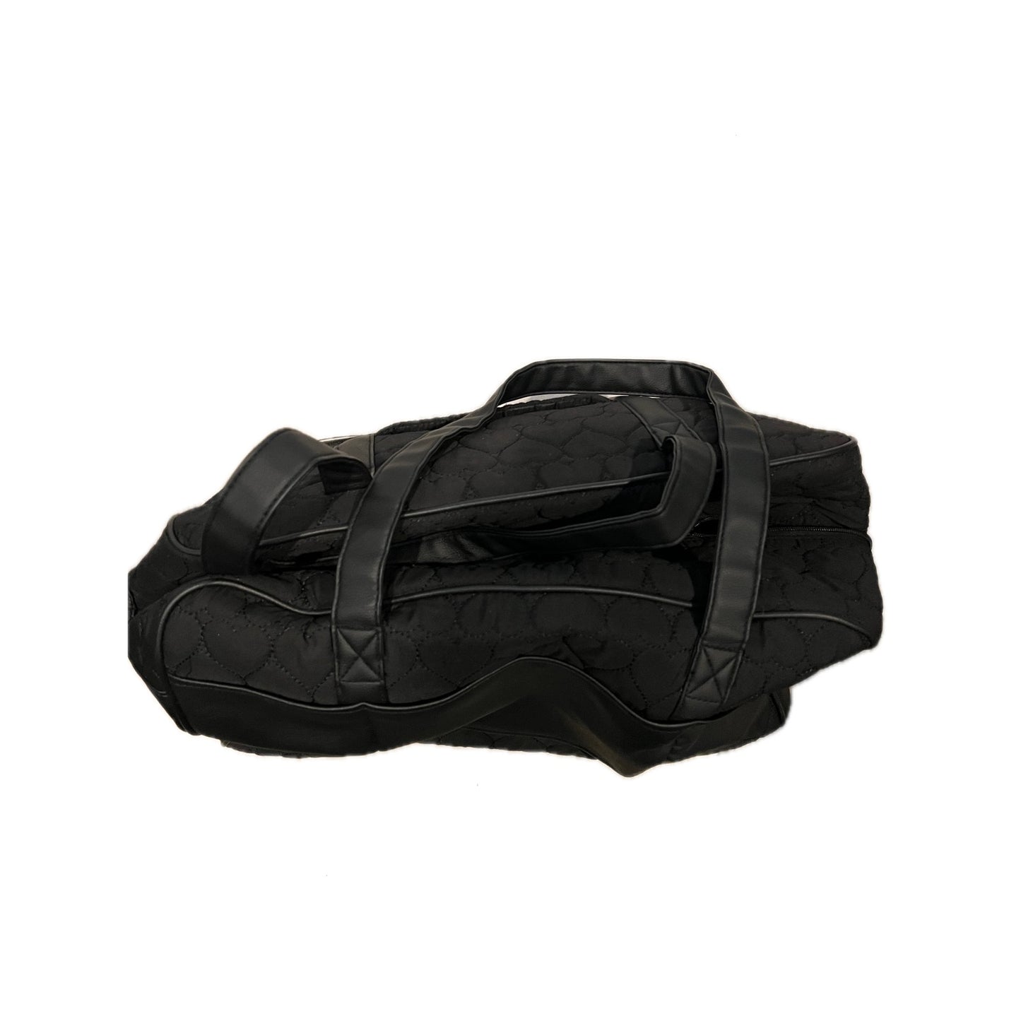Betsey Johnson Black Heart Quilted Travel Bag 18x12x9 inches
