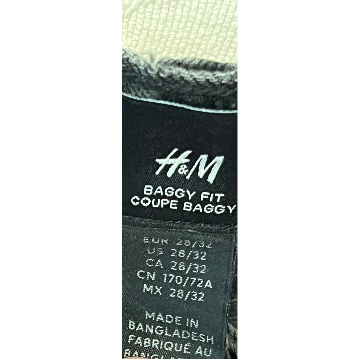 H&M Baggy Fit Distressed Black Jeans Mens 28x32