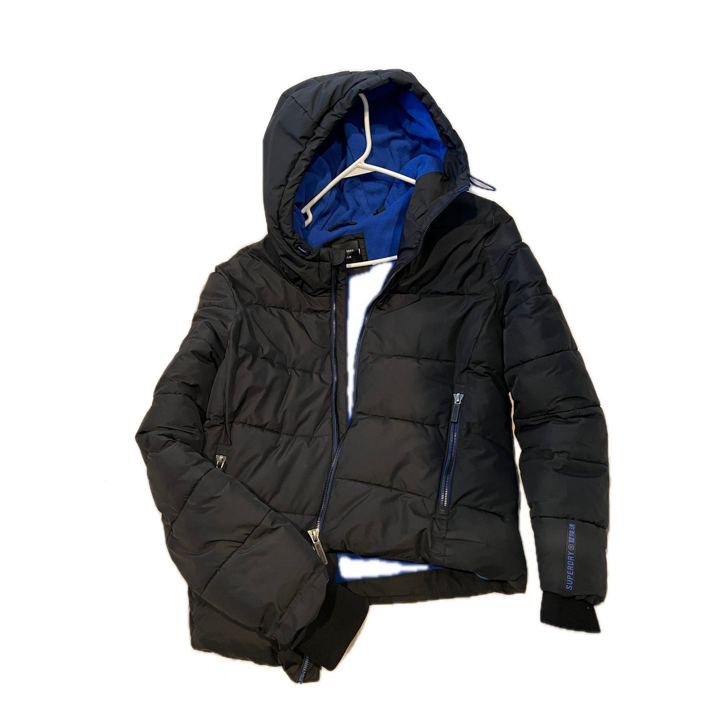 Doudoune à capuche noire Superdry pour homme, taille M