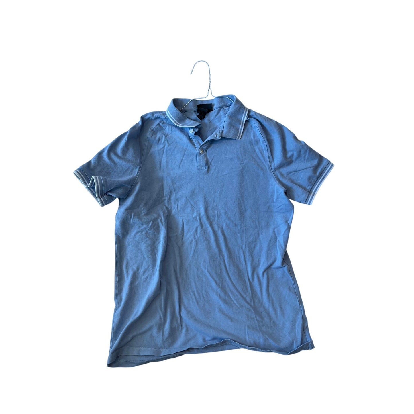 Polo H&M Muscle Fit bleu clair doré homme Taille L