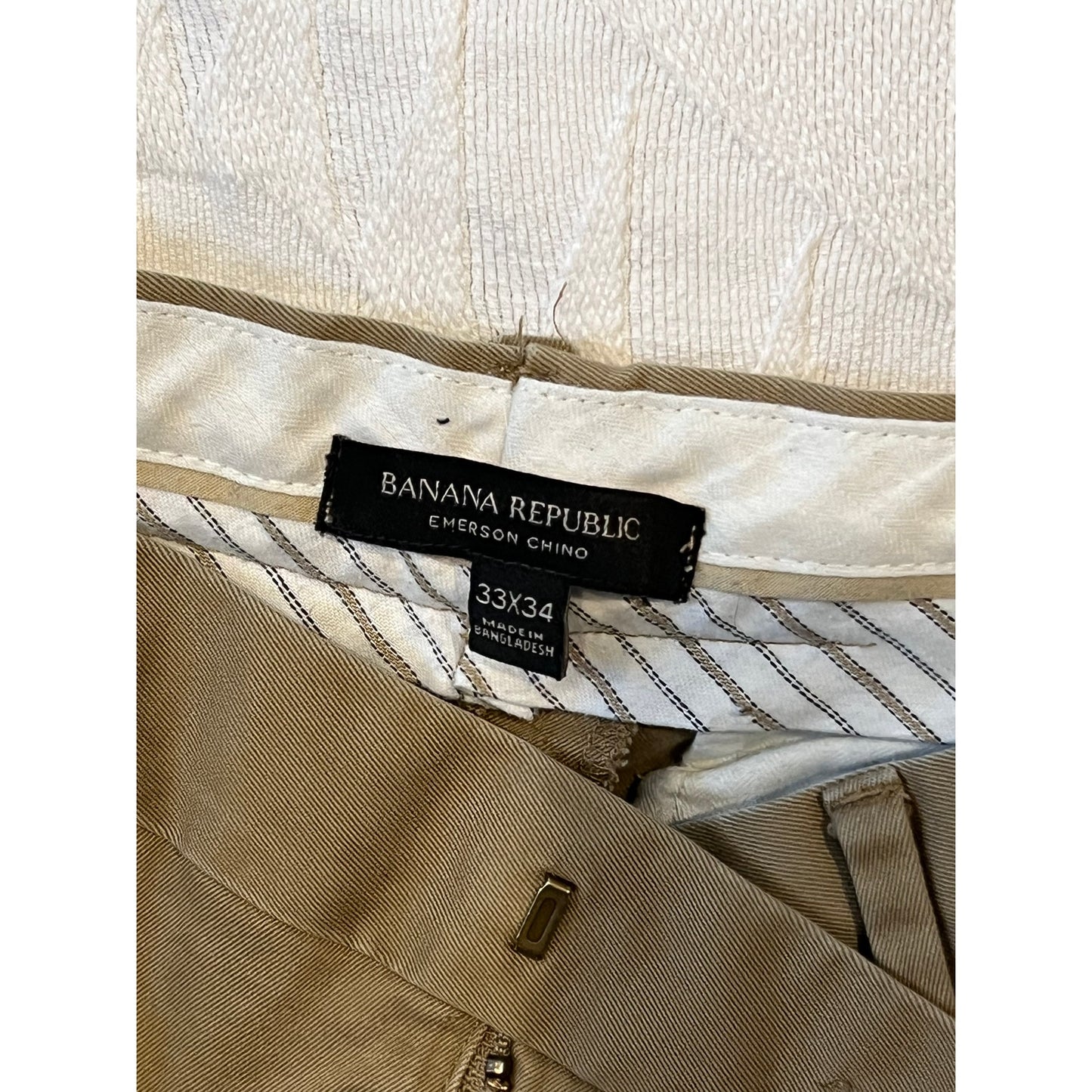 Banana Republic Beige Flat Front Chino Pants Mens 33x34