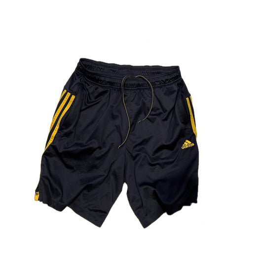 Adidas Three Strip Black Gold Shorts Mens Large 8" Inseam