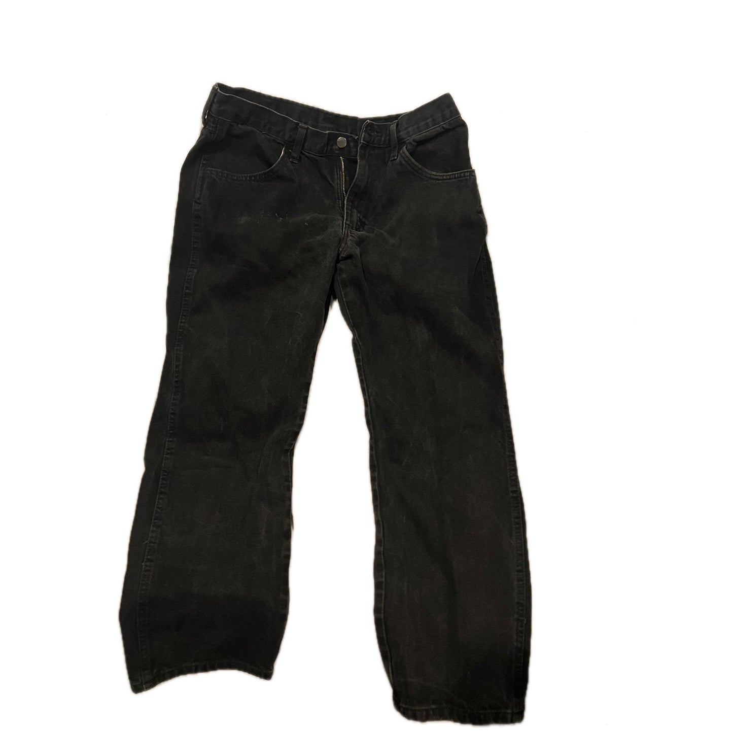 Rustler Straight Fit Black Jeans Mens 30x27