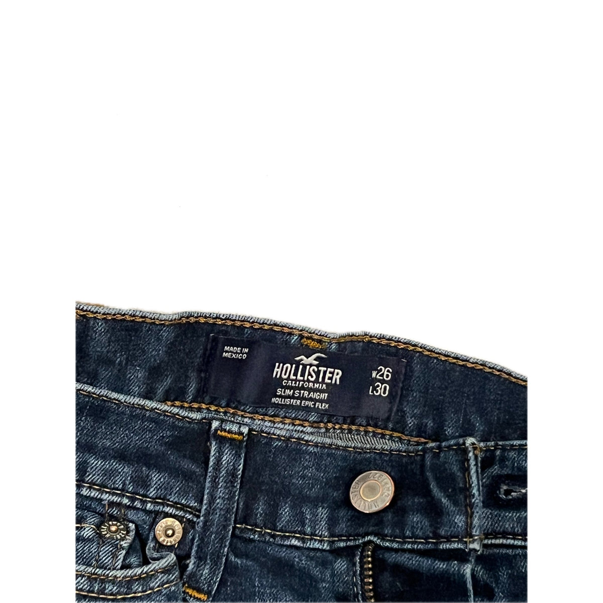 Hollister Epic Flex Slim Straight Blue Jeans Mens 26x30