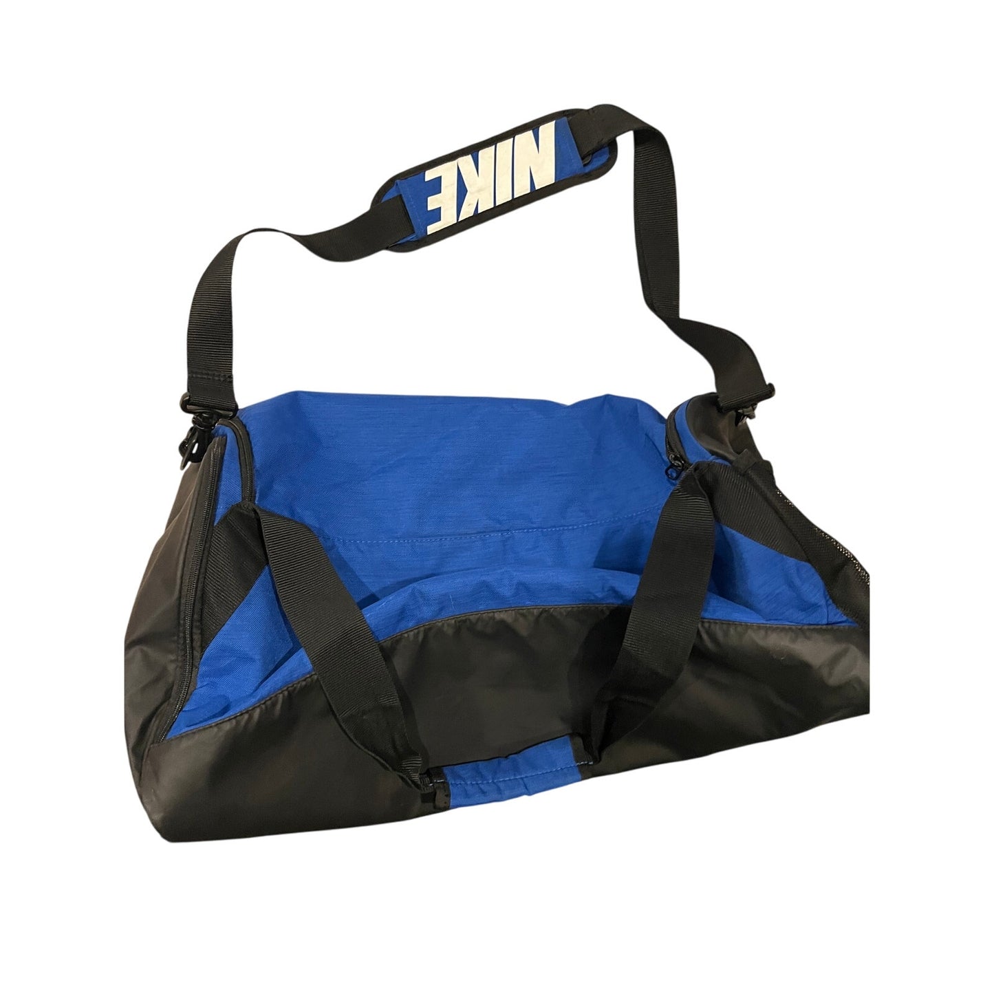 Nike Brasilia Blue Black 9.5 Medium 60L Duffel Gym Bag