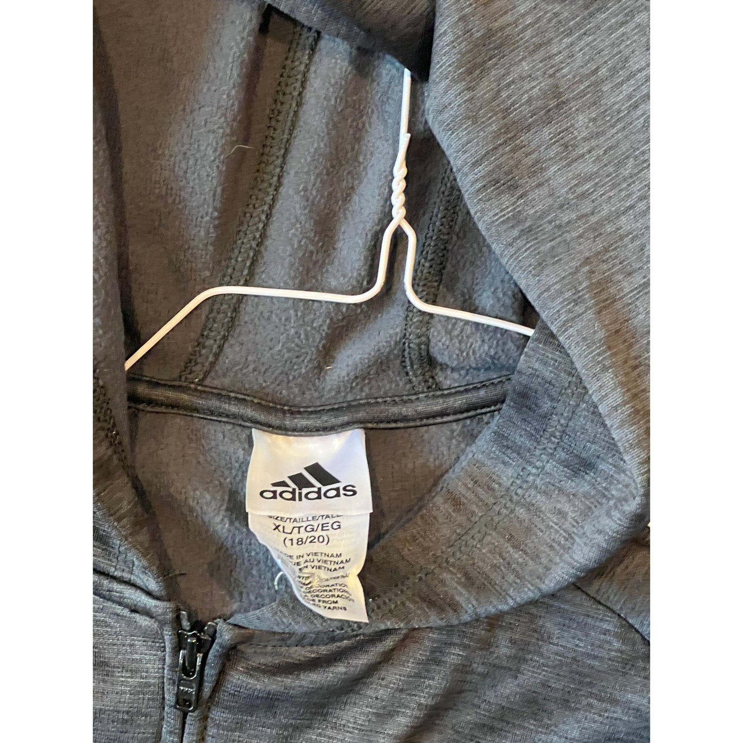 Adidas Gray Full Zip hoodie Womans XL 18-20