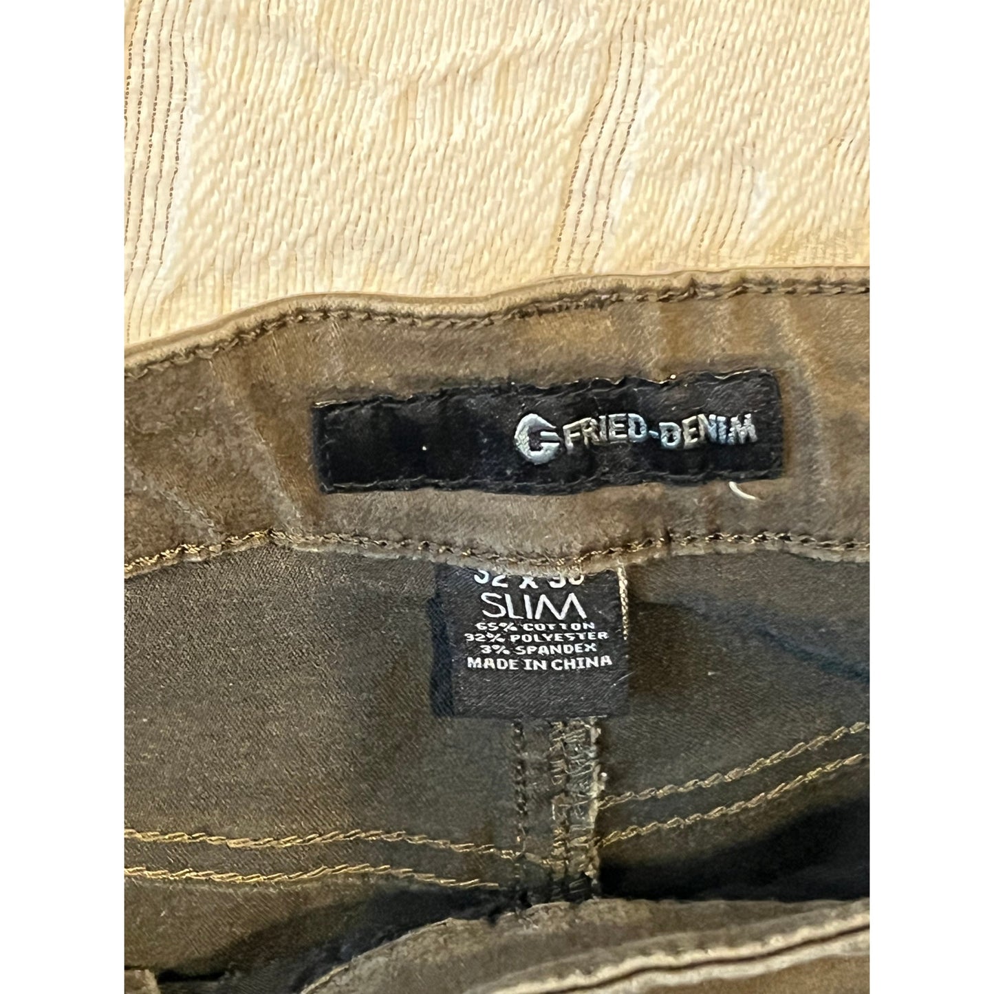 Fried Denim Brown Slim Jeans Mens 32x30