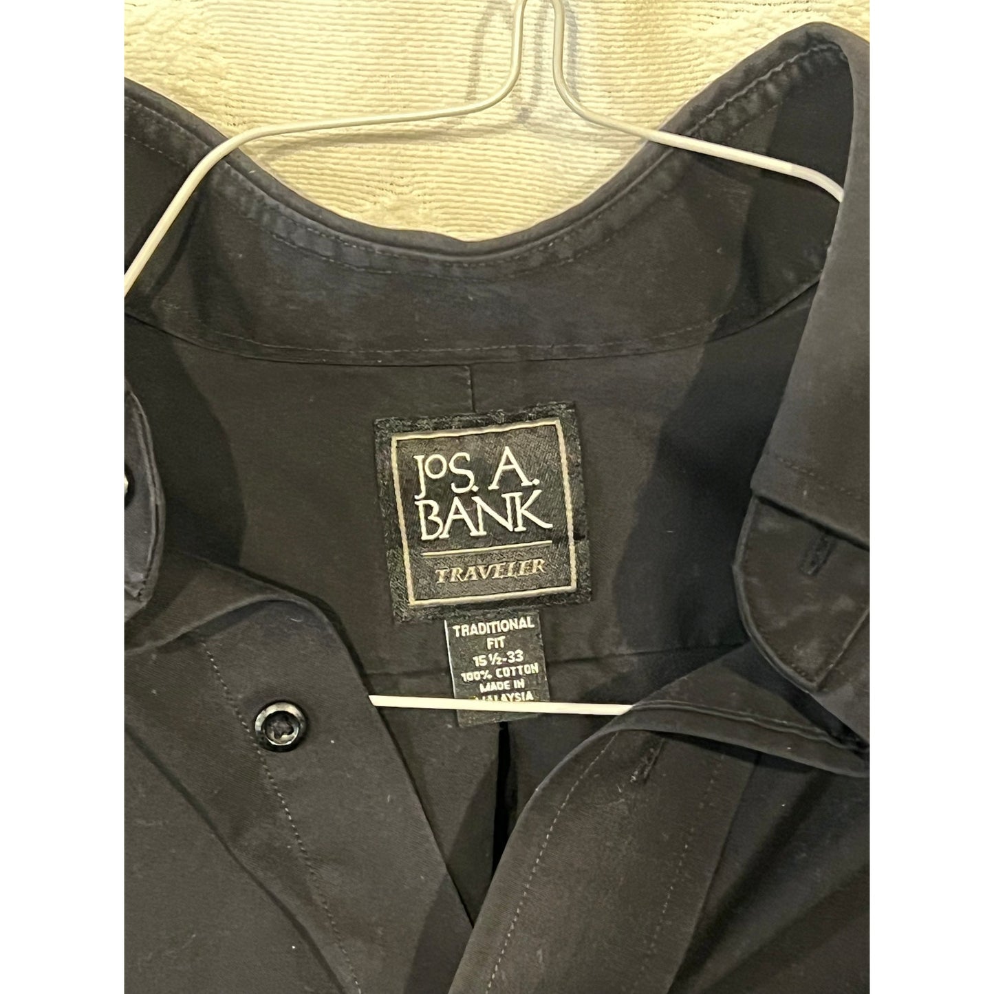 Jos A Bank Traveler Black Long Sleeve Dress Shirt