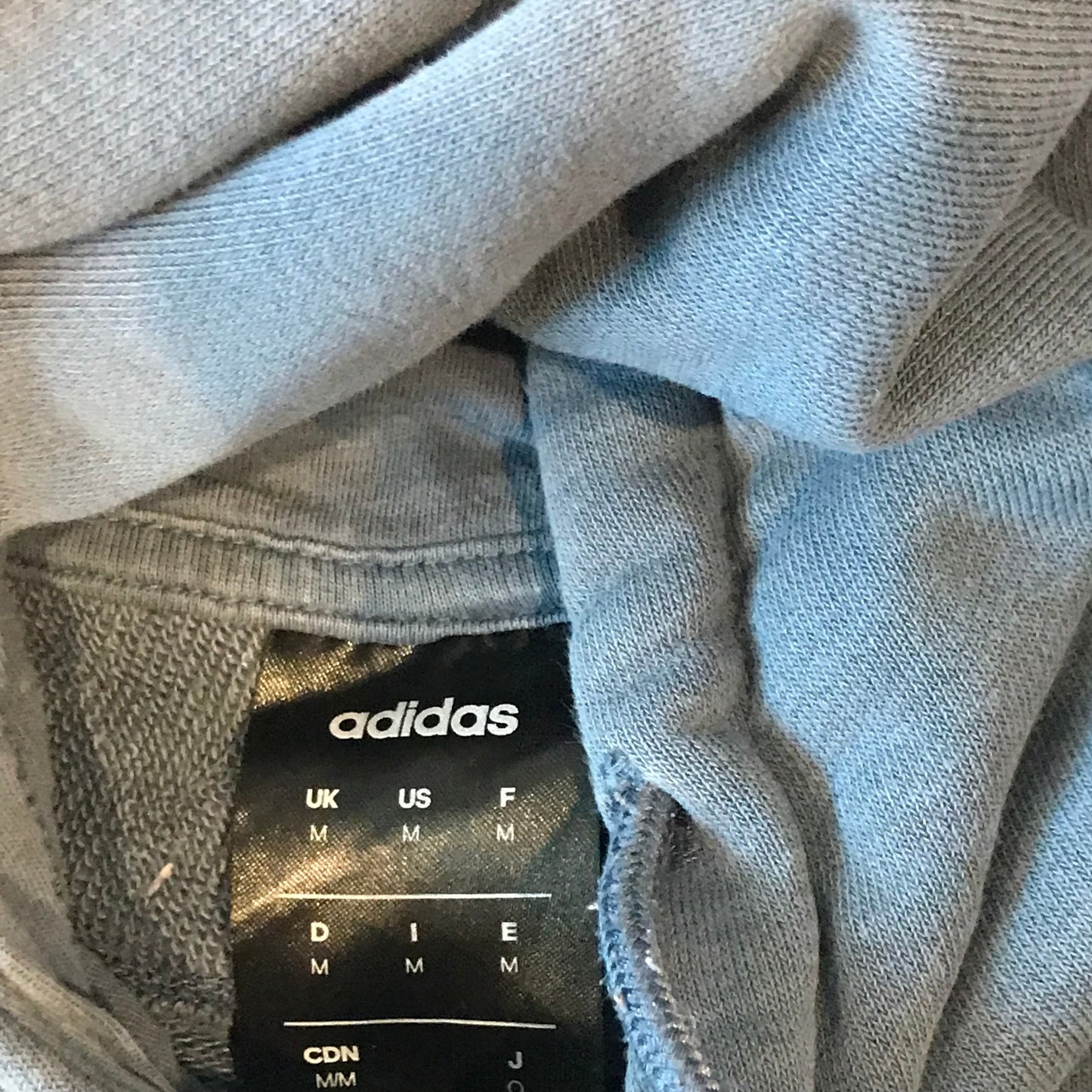 Adidas Blue Grey Hoodie, Men's M