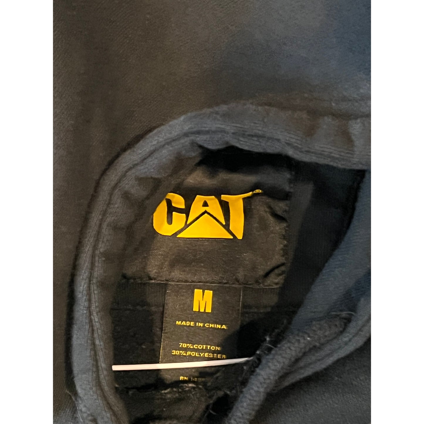 CAT Thick Warm Black Hoodie Mens M