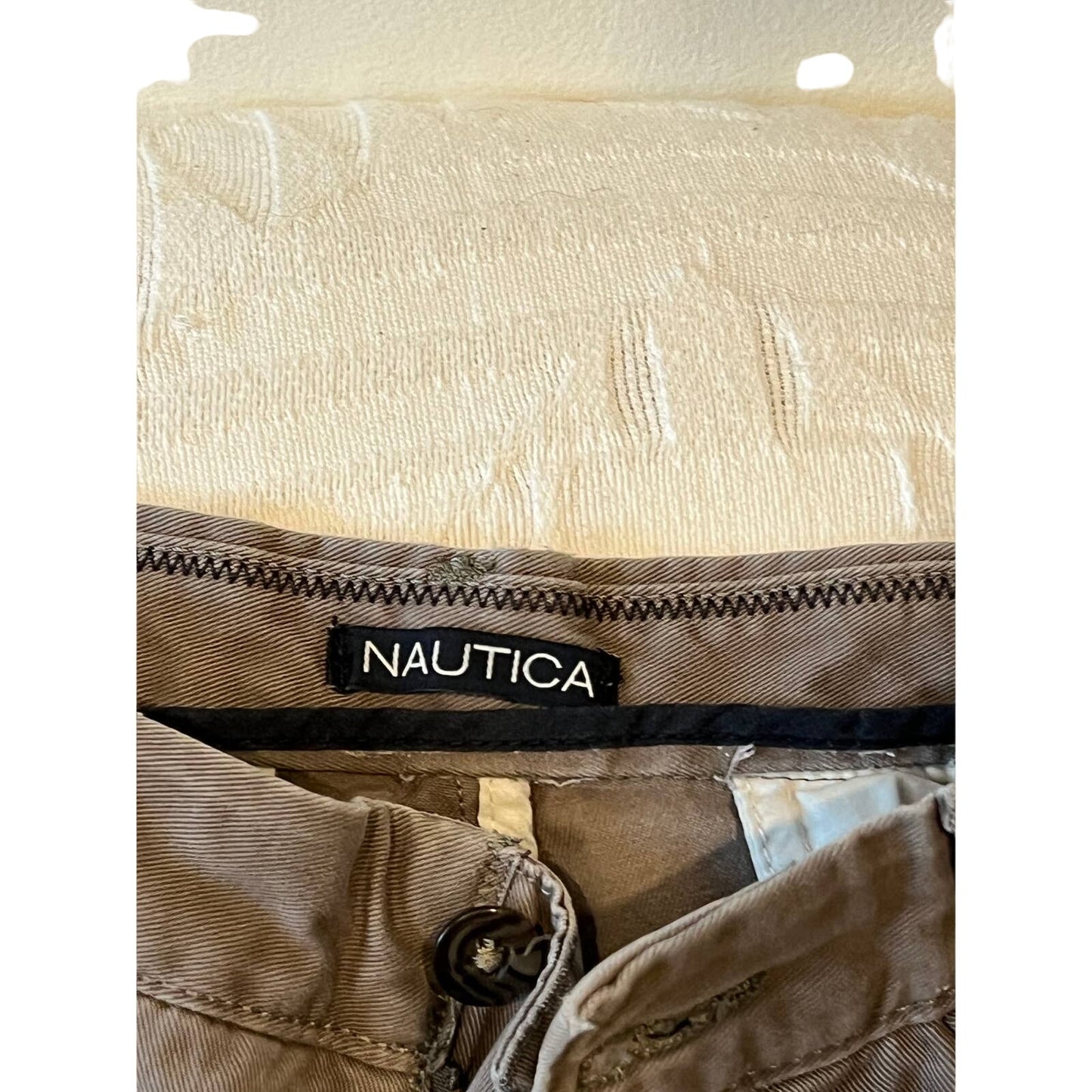 Nautica Straight Fit Beige Jeans Mens 30x30