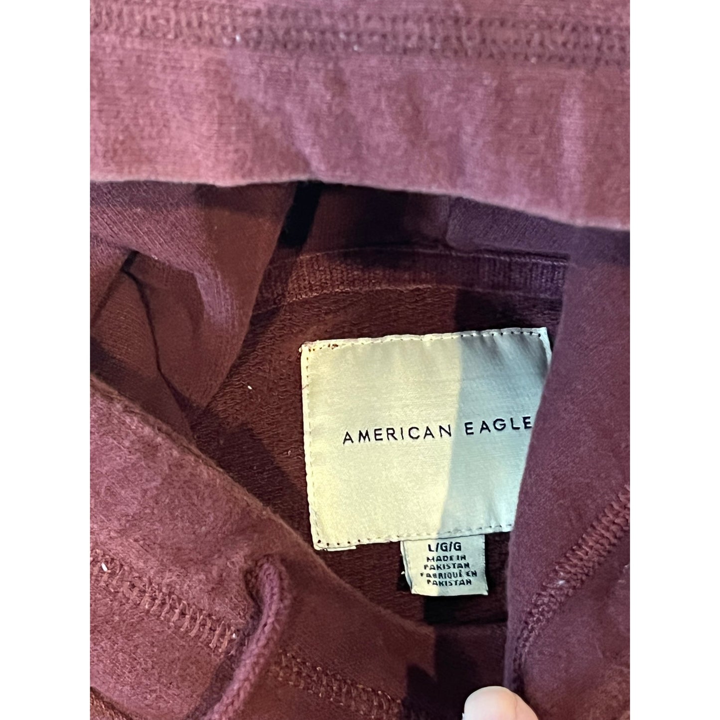 American Eagle Burgundy Hoodie Mens L